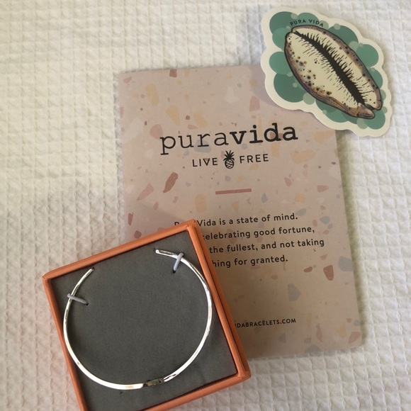 Pura Vida Silver Wave Cuff Bracelet - Picture 3 of 6